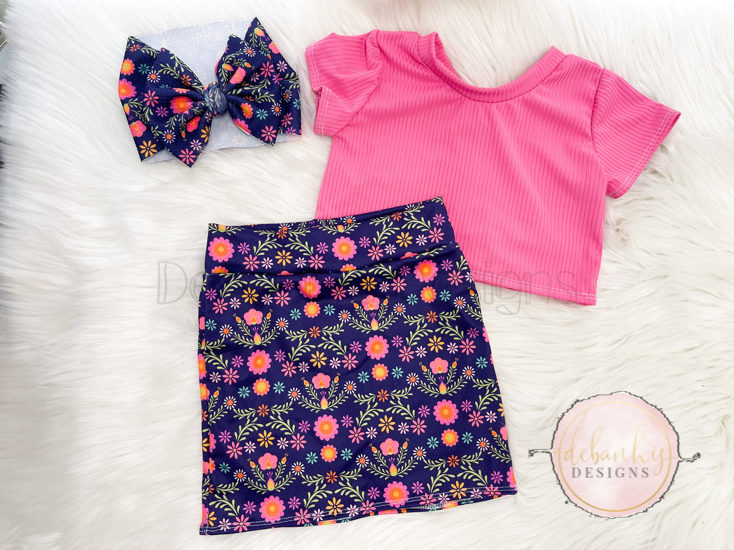 flowers pencil skirt
