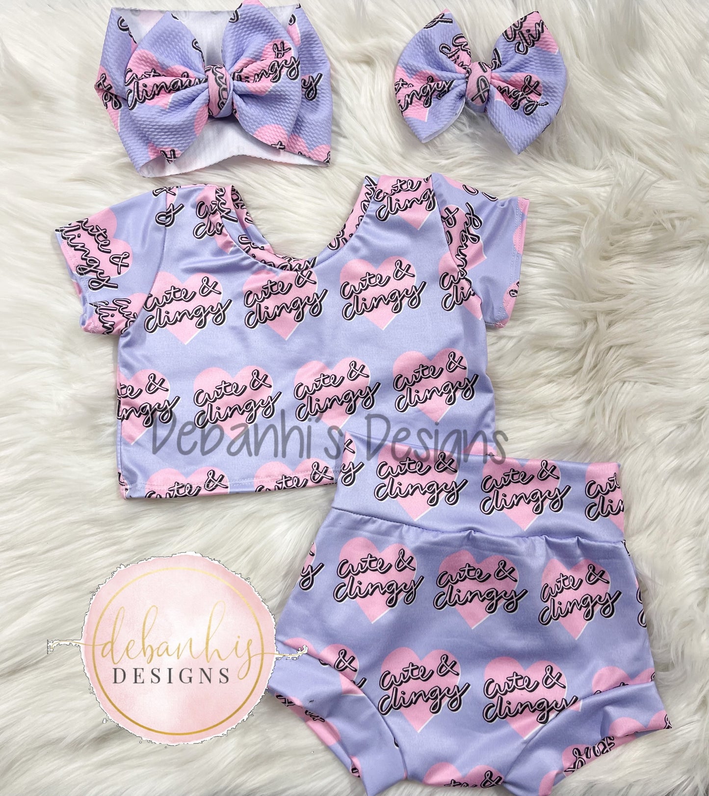Cute & Clingy croptop & bummies set