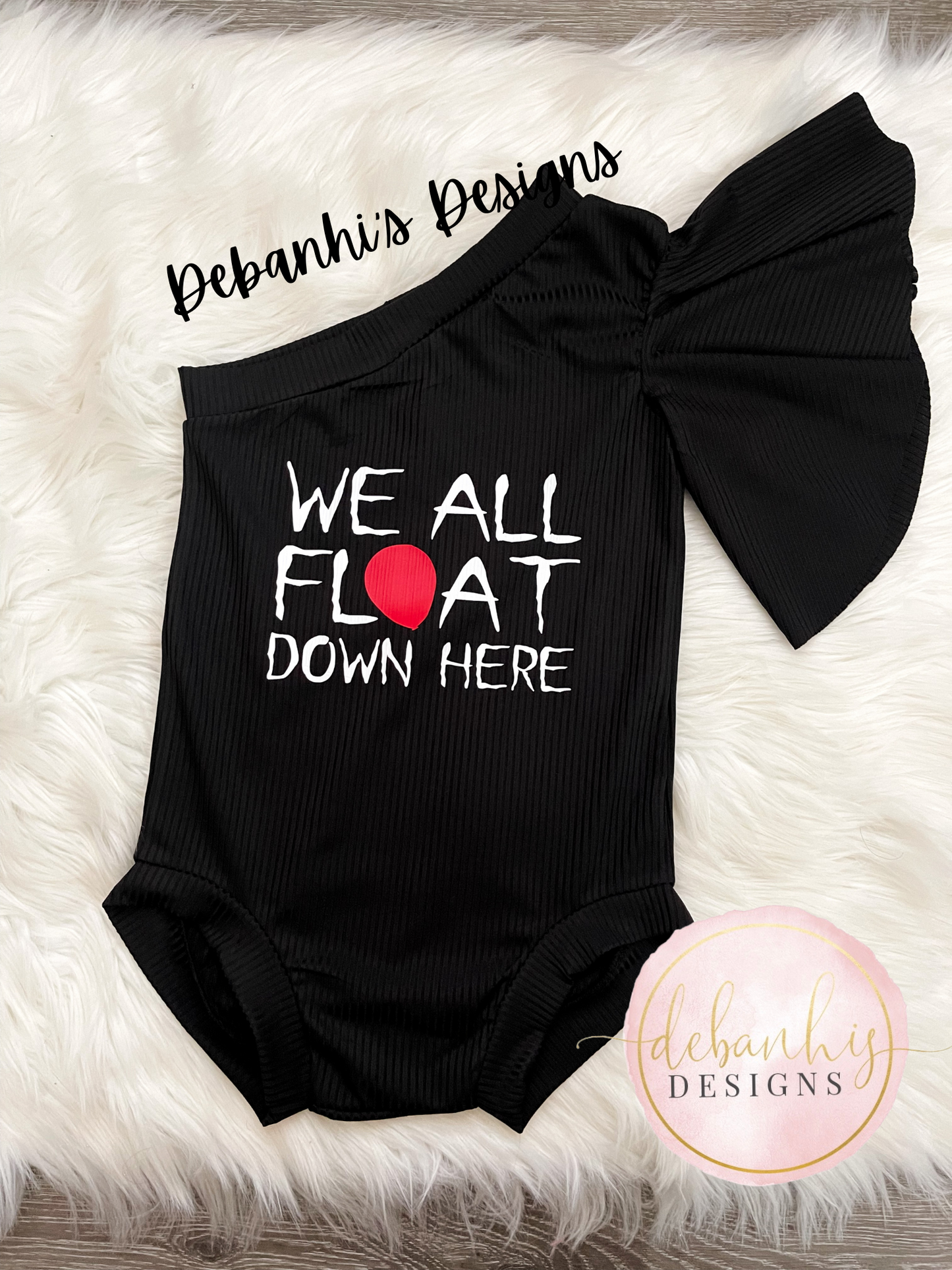 Black we all float down here one flutter sleeve style leo