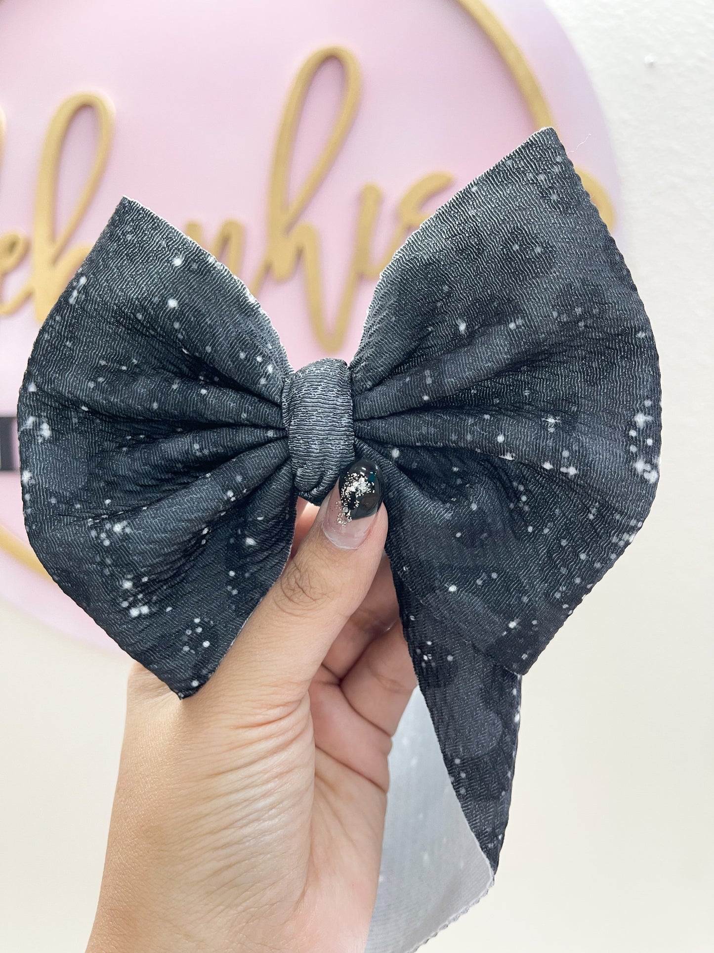 Black glitter cheetah headwrap