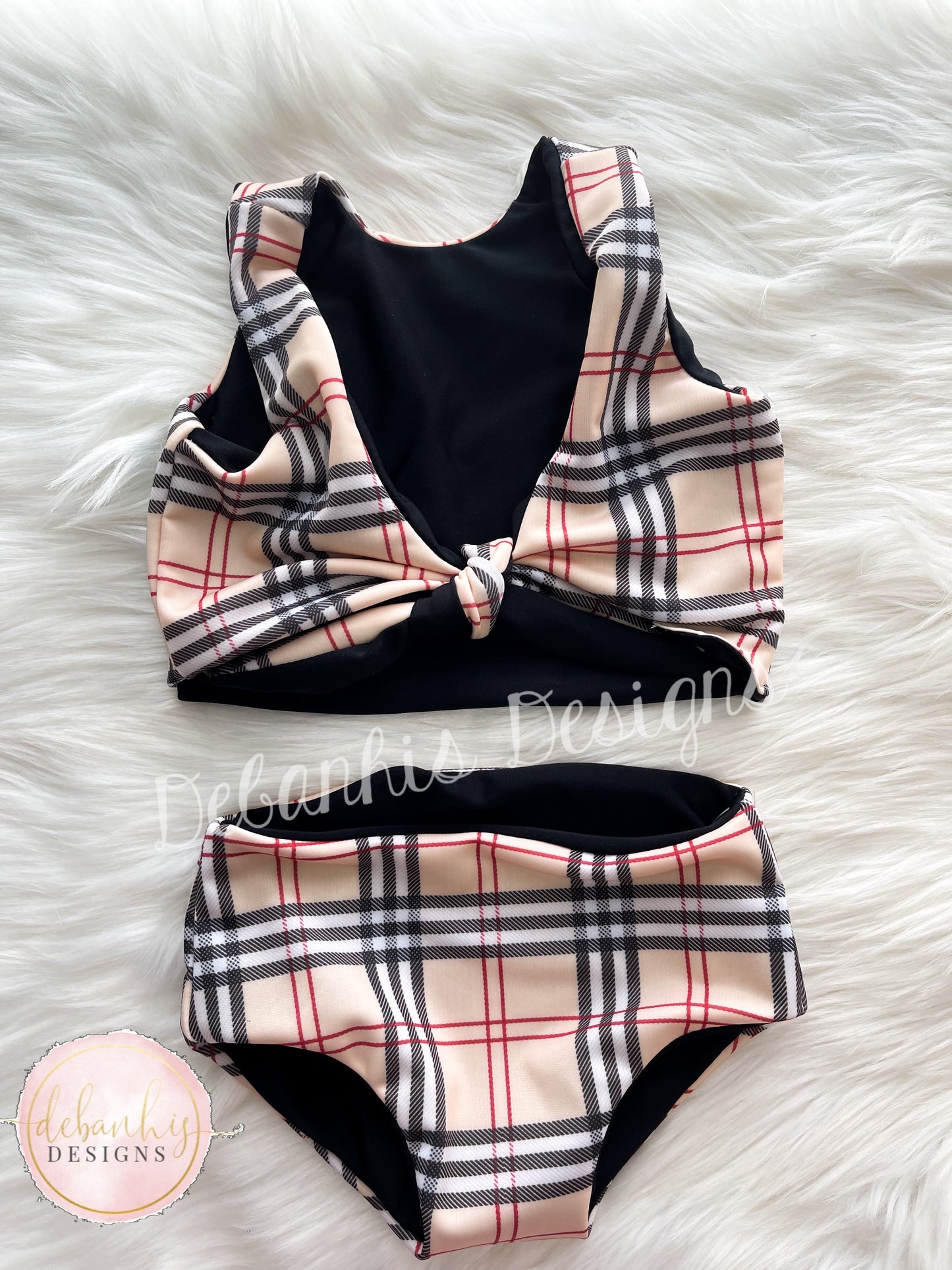 Plaid Reversible Swimsuit