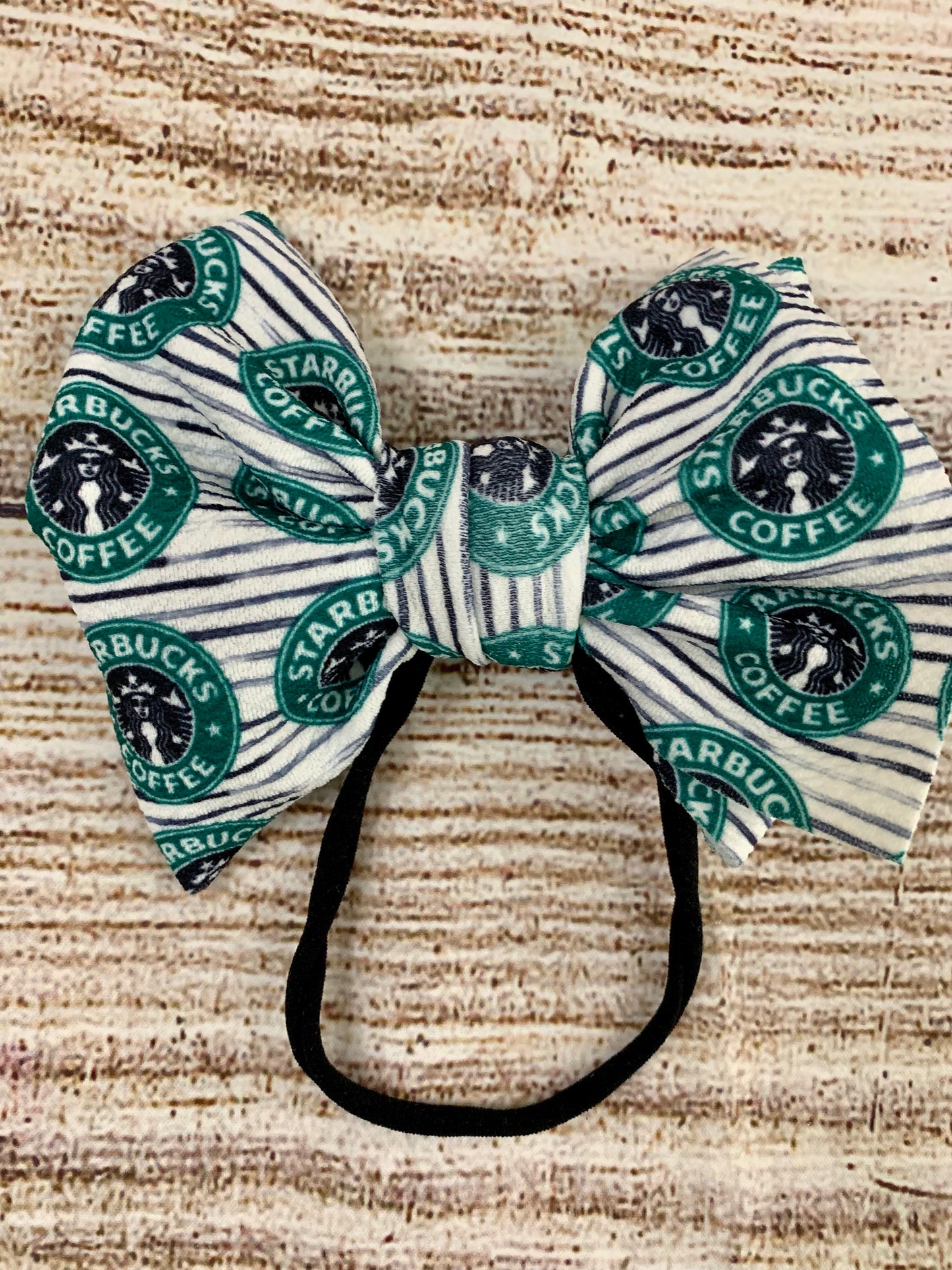 Starbucks stripes bow
