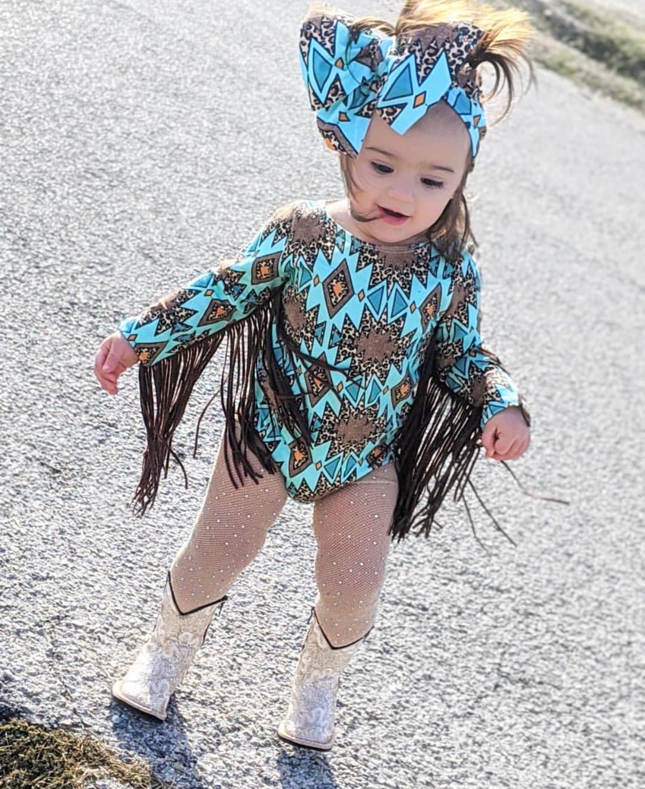 Turquoise & cheetah Leotard