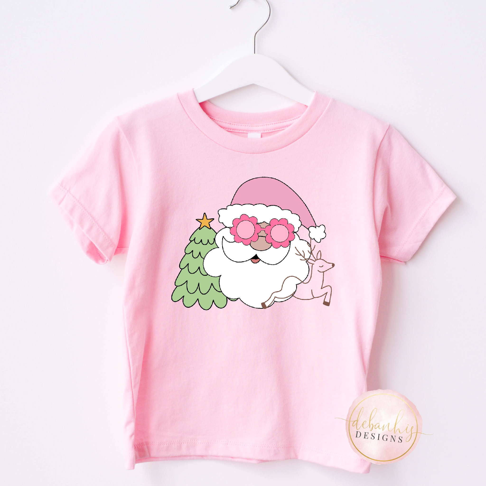 Pretty in Pink Santa Tshirt