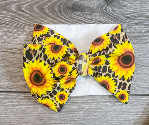Sunflower Cheetah Headwrap/Top Knot