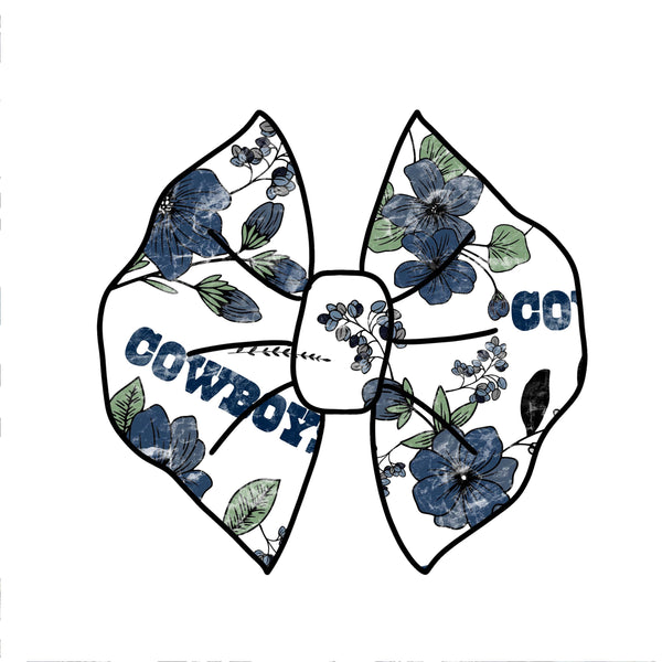 Cowboys Floral bow/ Piggies