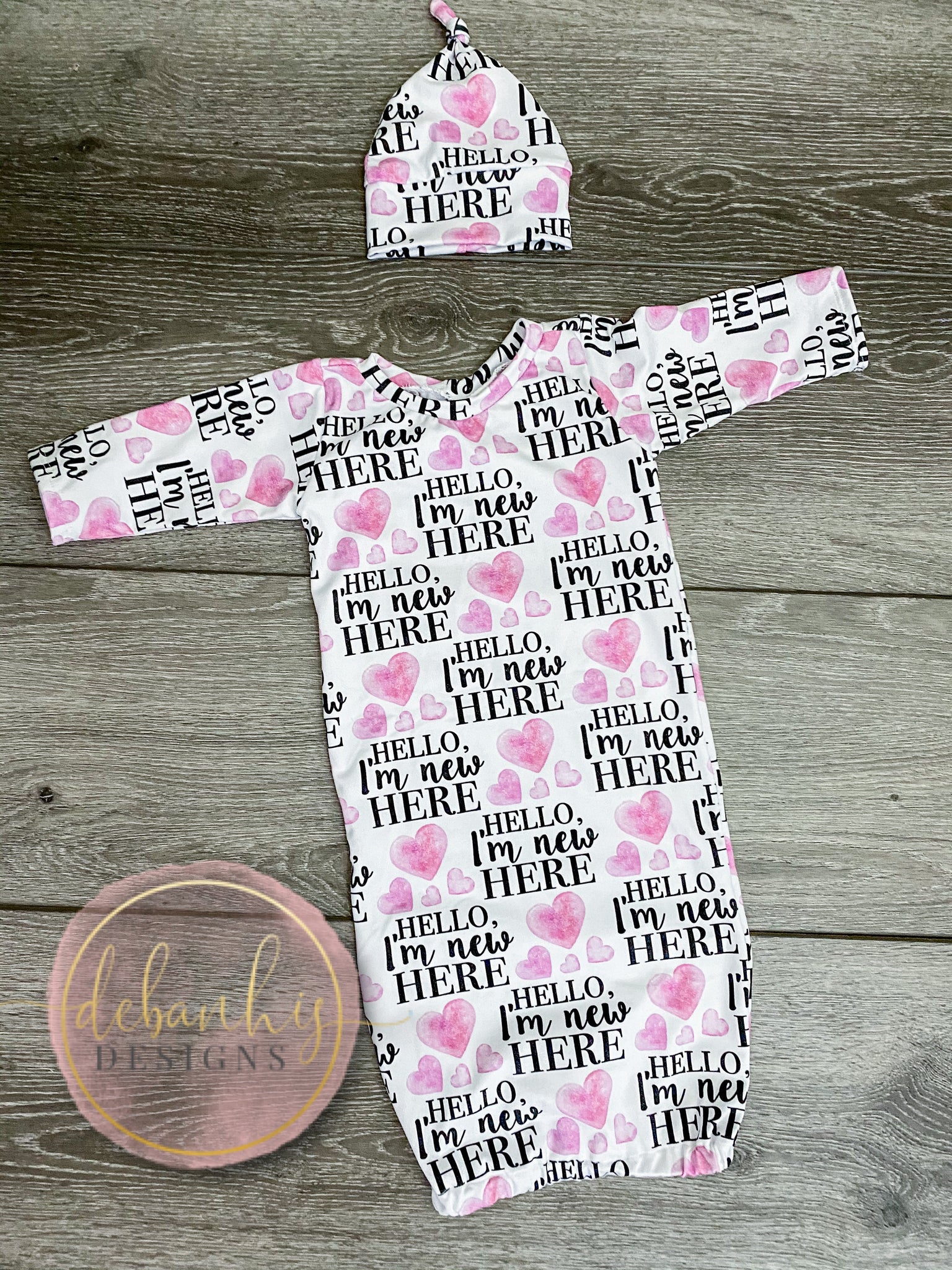 New Here Baby Gown
