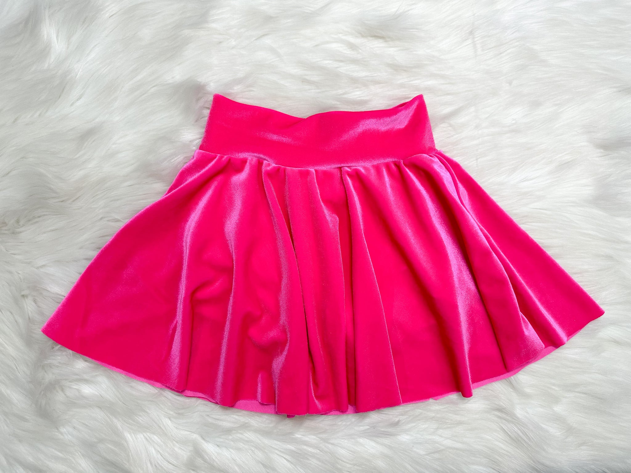 Pink velvet circle skirt