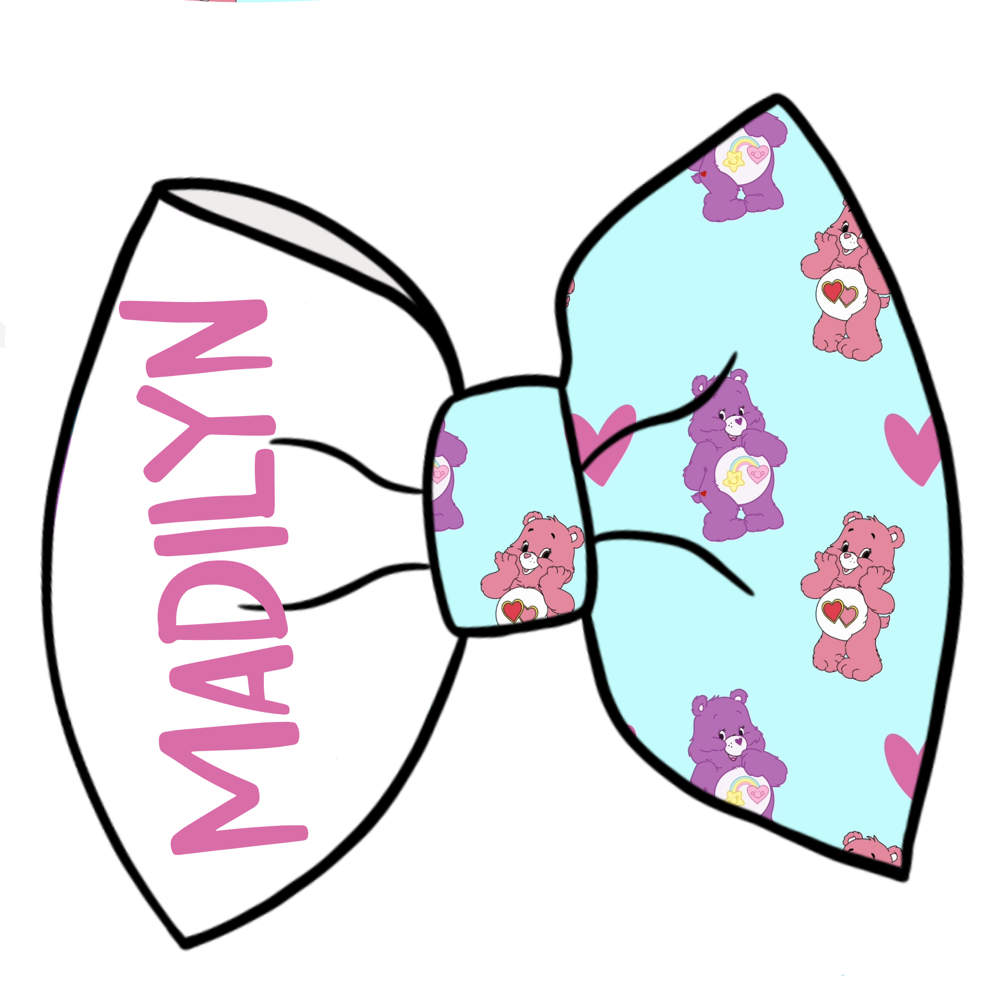 Vday bears Custom name bow