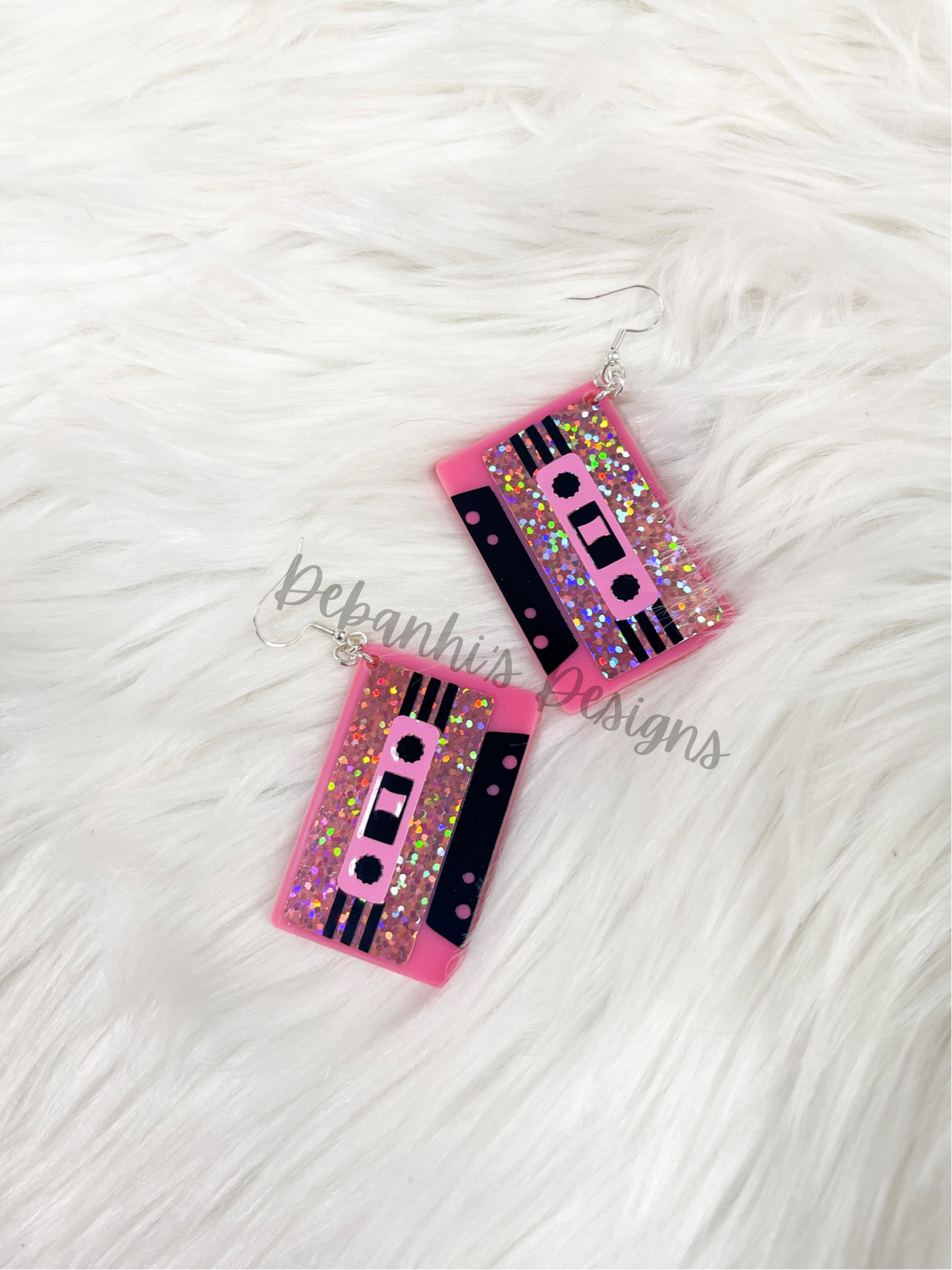 Cassette tape earrings