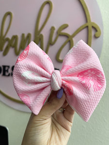 Pink Starbucks bow/ Piggies