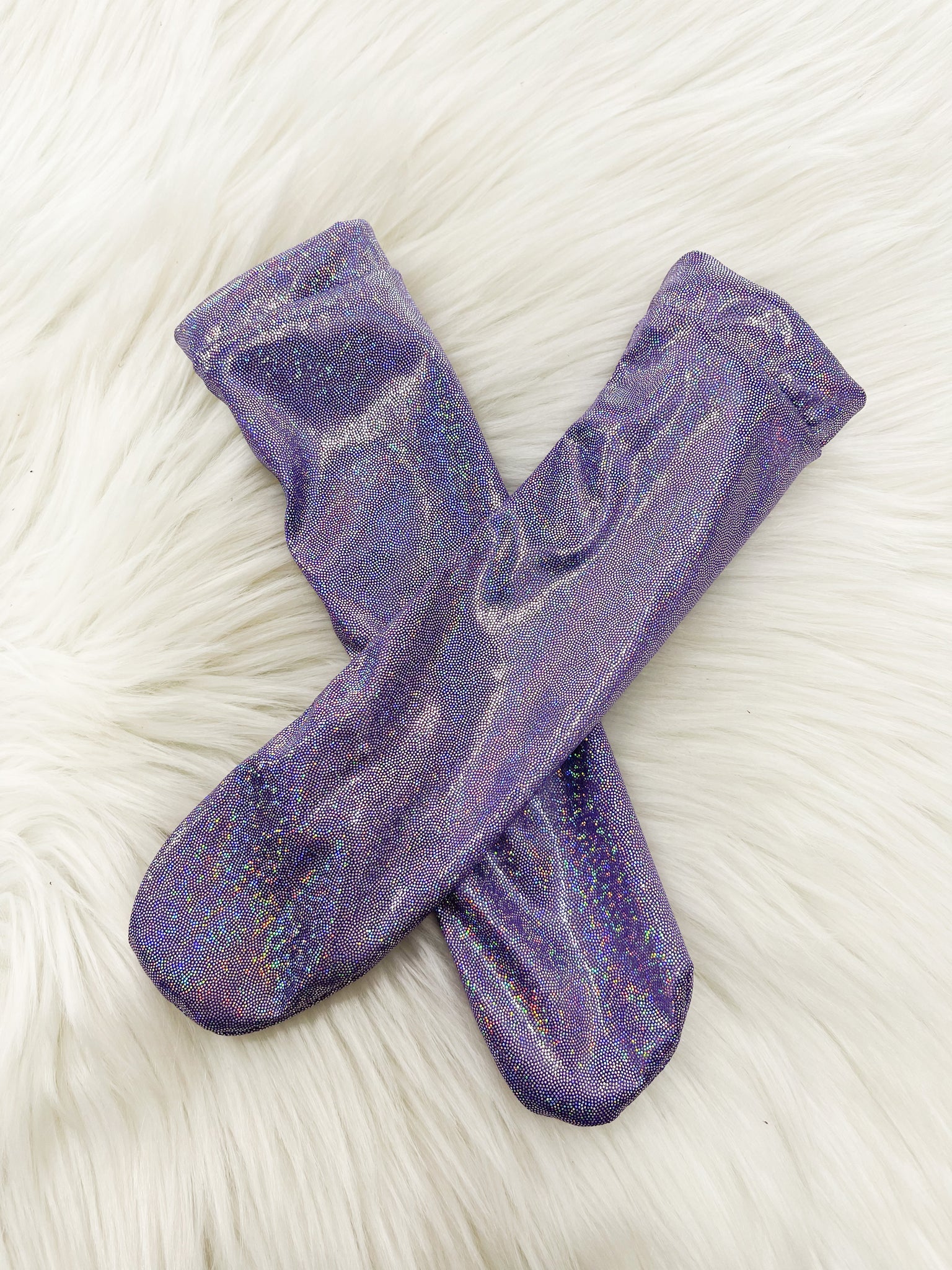 Shimmer purple knee socks