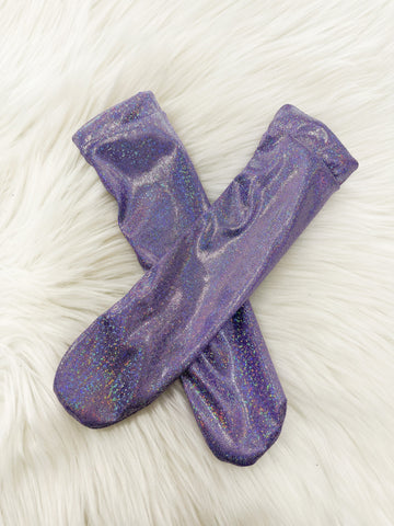 Shimmer purple knee socks