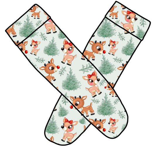 Rudolph knee socks
