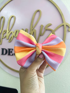 Spring Stripes bow/ Piggies