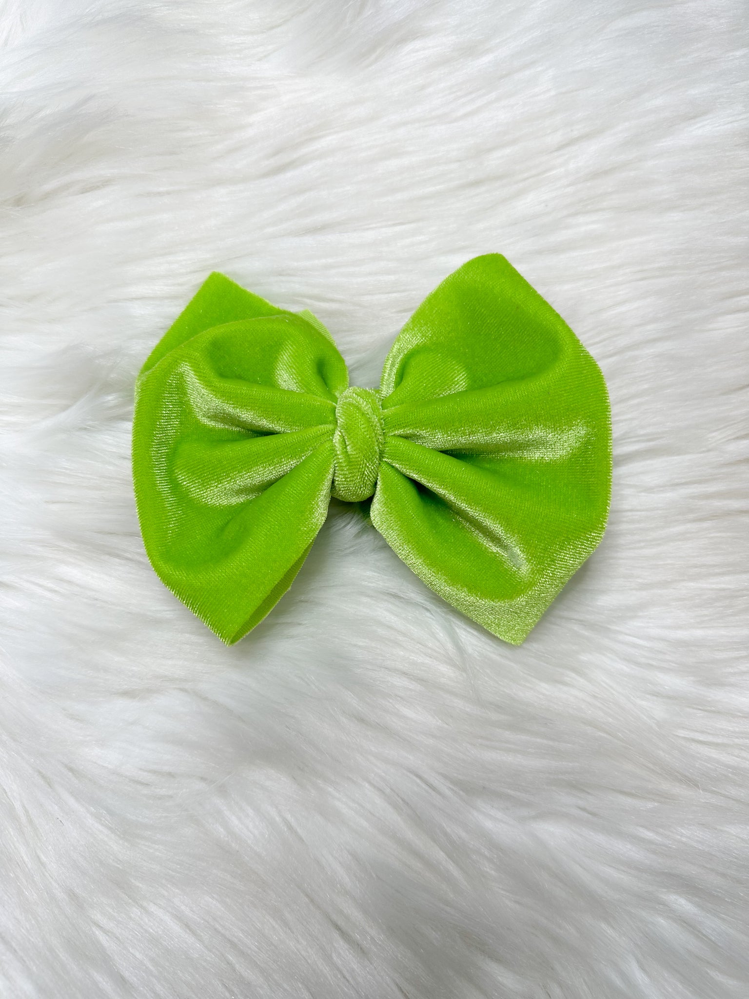 Mean one Green Velvet bow/ Piggies