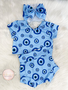 Ojo Crop top & Bummies set