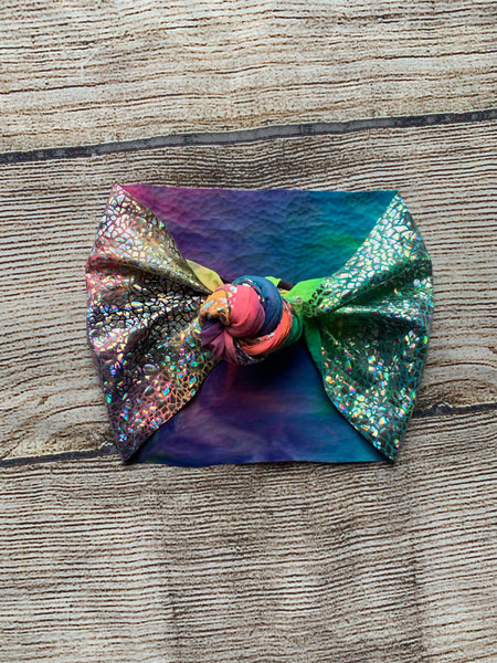 Shiny tie dye headwrap