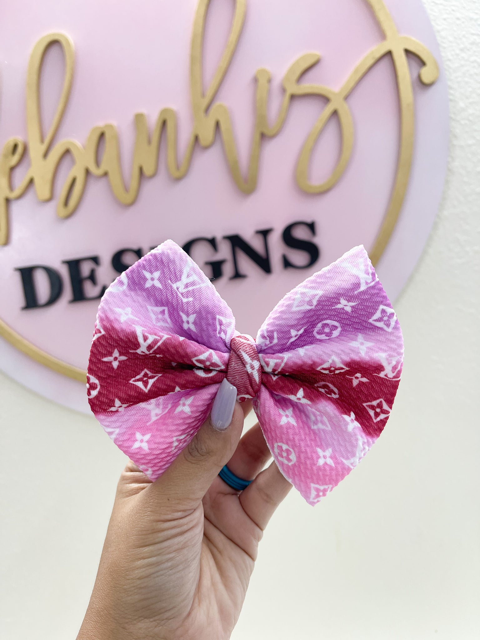 Red & Pink LV bow/ Piggies – Debanhi's Designs