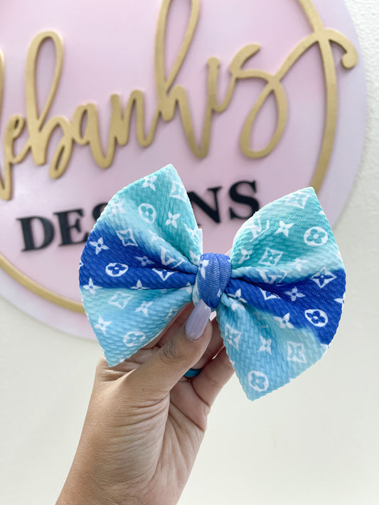 Blue LV bow/ Piggies
