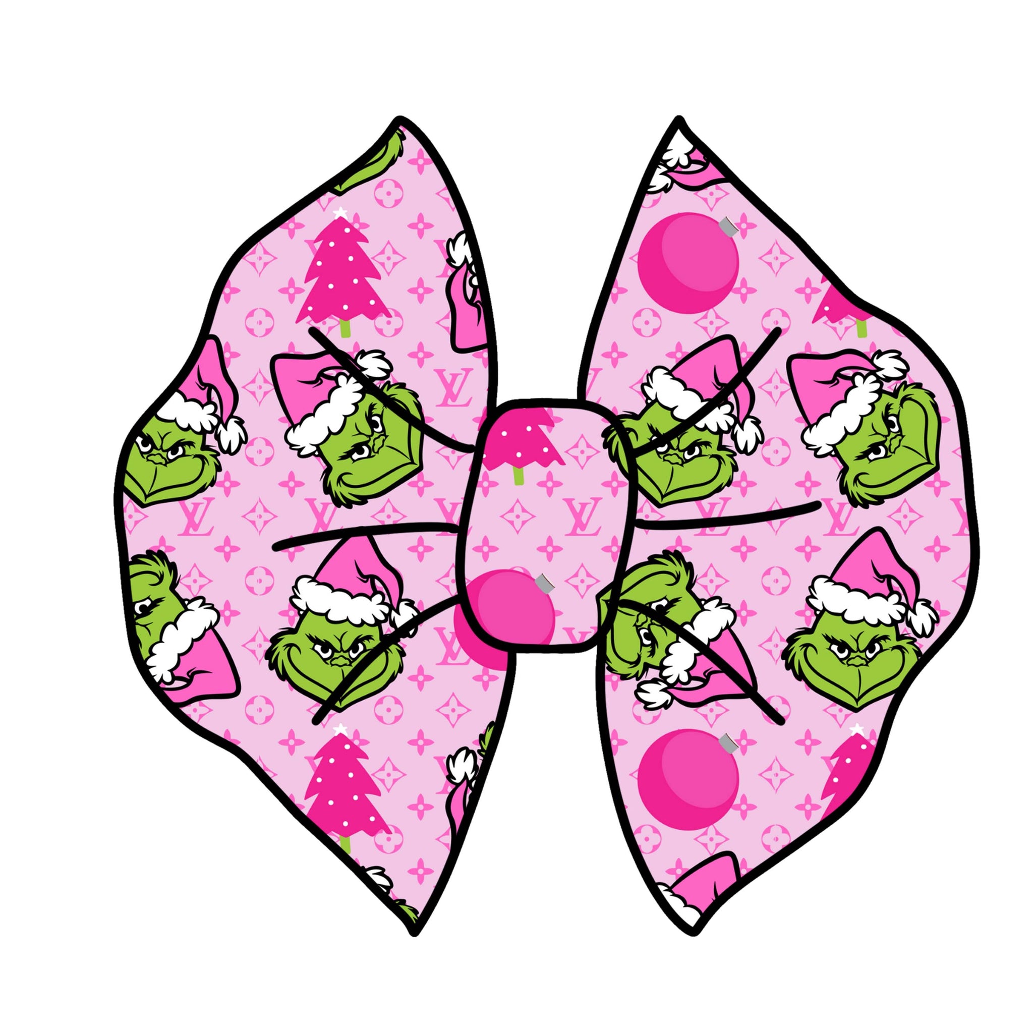 Pink grinch bow/ Piggies