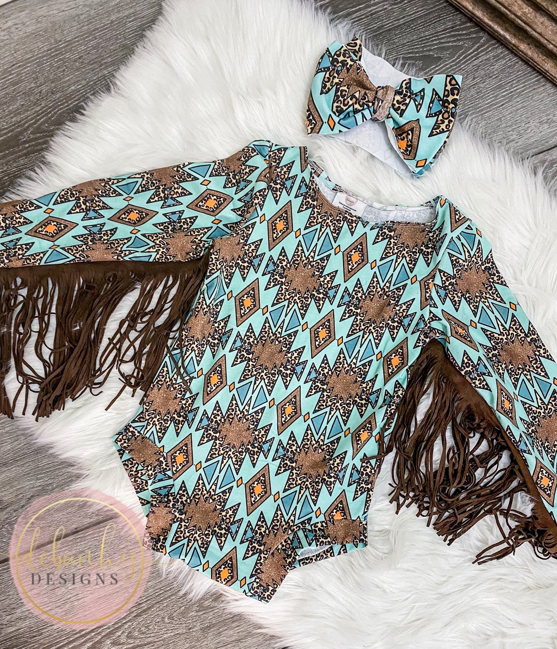Turquoise & cheetah Leotard
