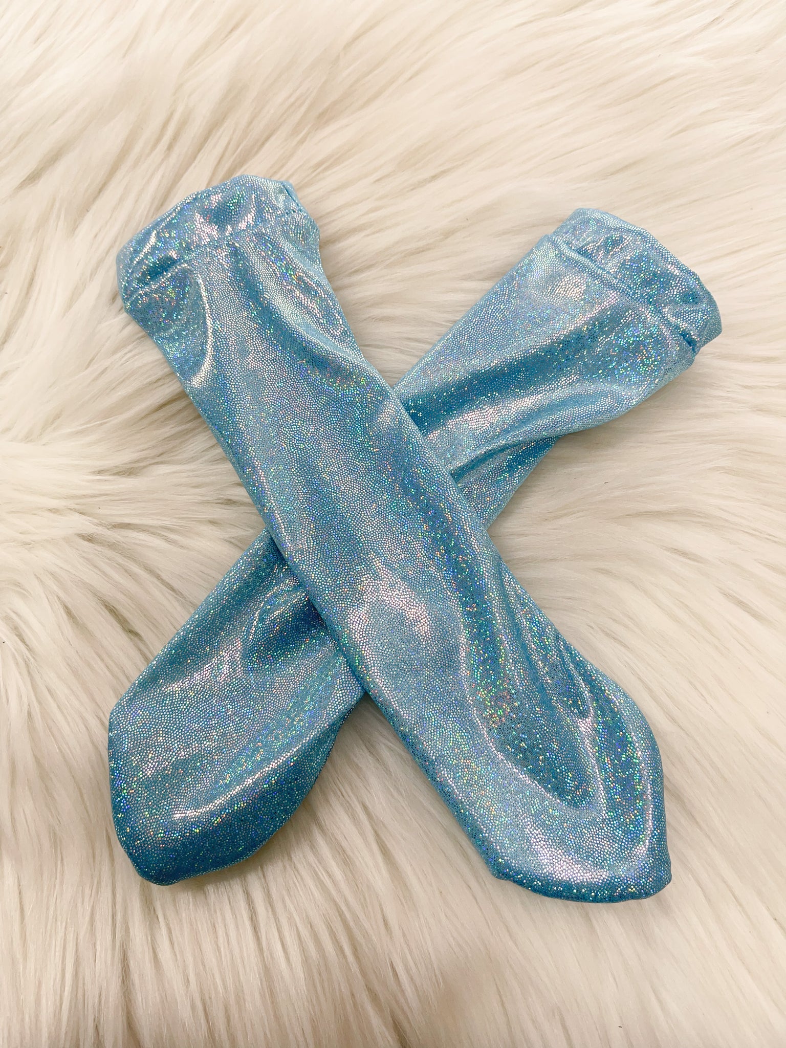 Shimmer blue knee socks