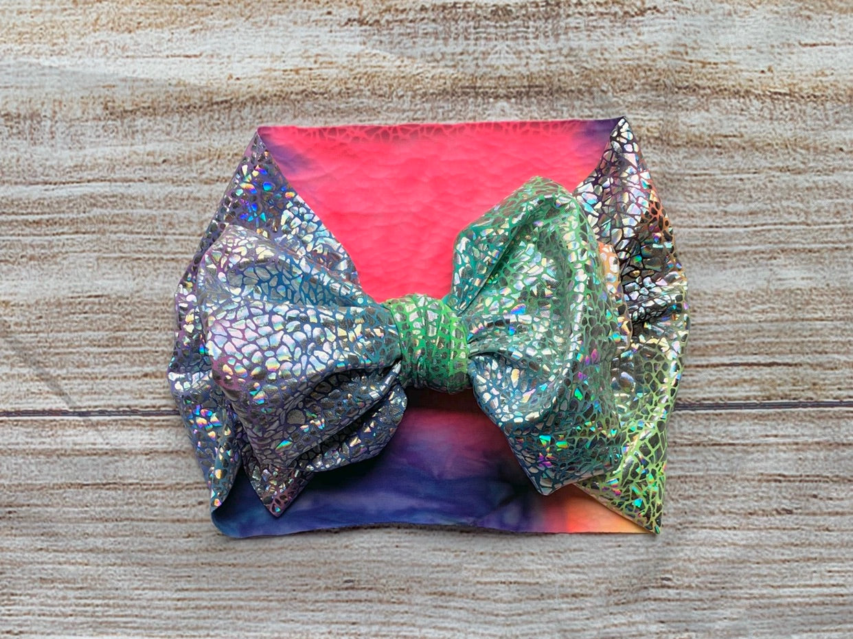 Shiny tie dye headwrap