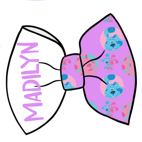 Vday Blues clues Custom name bow