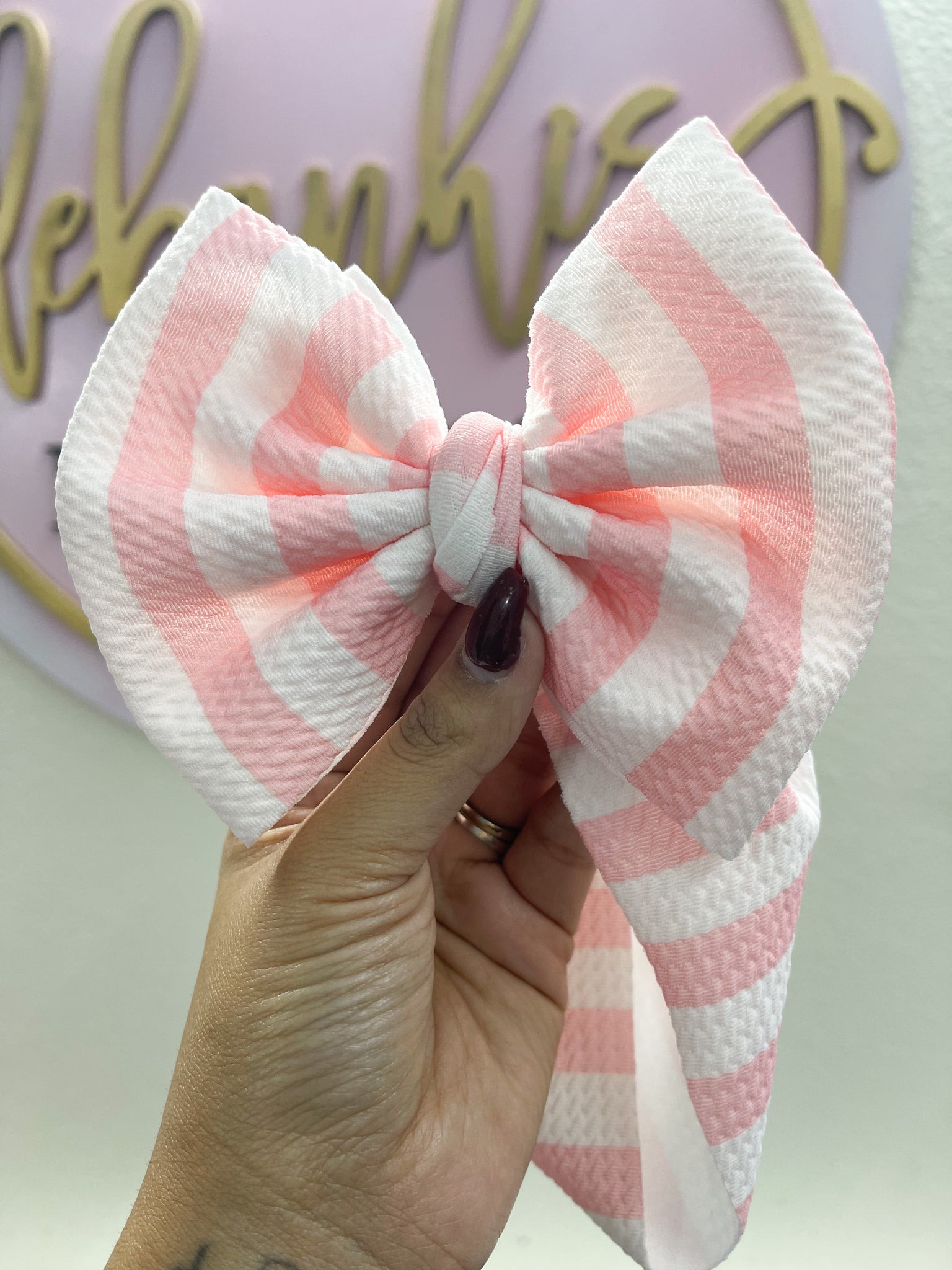 Light pink stripes headwrap
