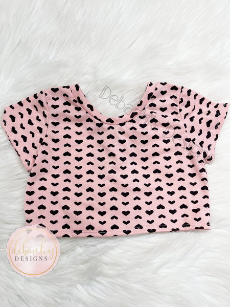 Black hearts Crop top