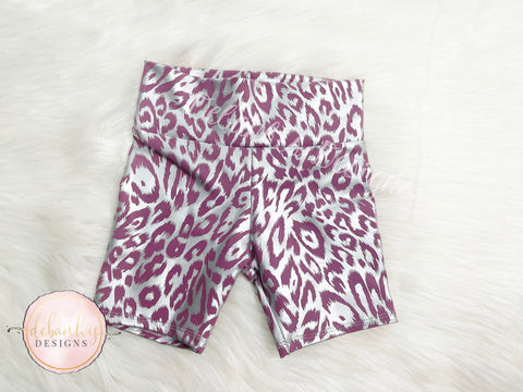 Purple leopard Biker Shorts