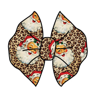 Cheetah santa bow/ Piggies