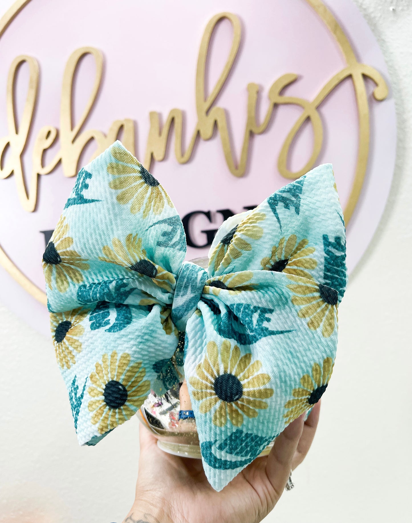 Sunflowers Nike bow/ Piggies