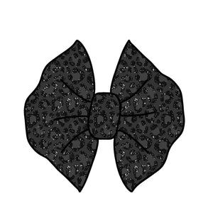 Black glitter cheetah bow/ Piggies