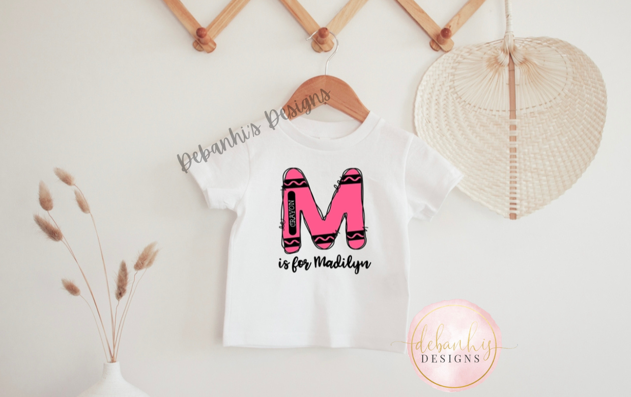 Personalized crayon Tshirt