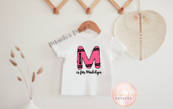 Personalized crayon Tshirt