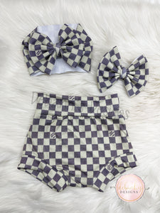 Gray checkered Bummies