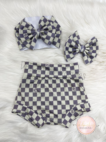 Gray checkered Bummies
