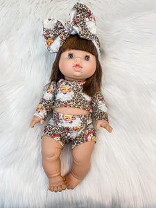 Minikane doll outfit Cheetah Santa  bummies & crop top