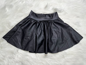 Black Pleather circle skirt