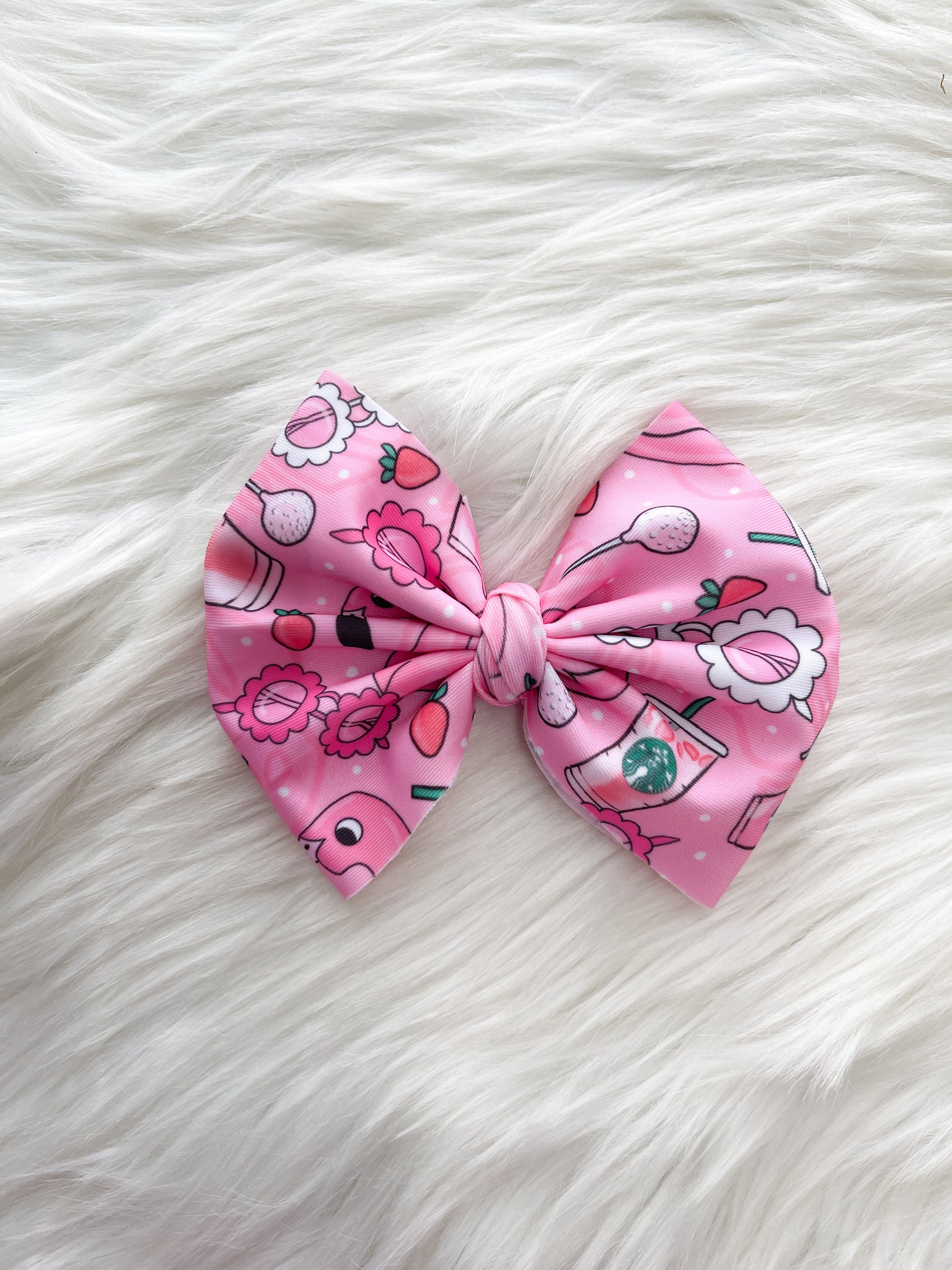 Pink summer swim bow/ Piggies