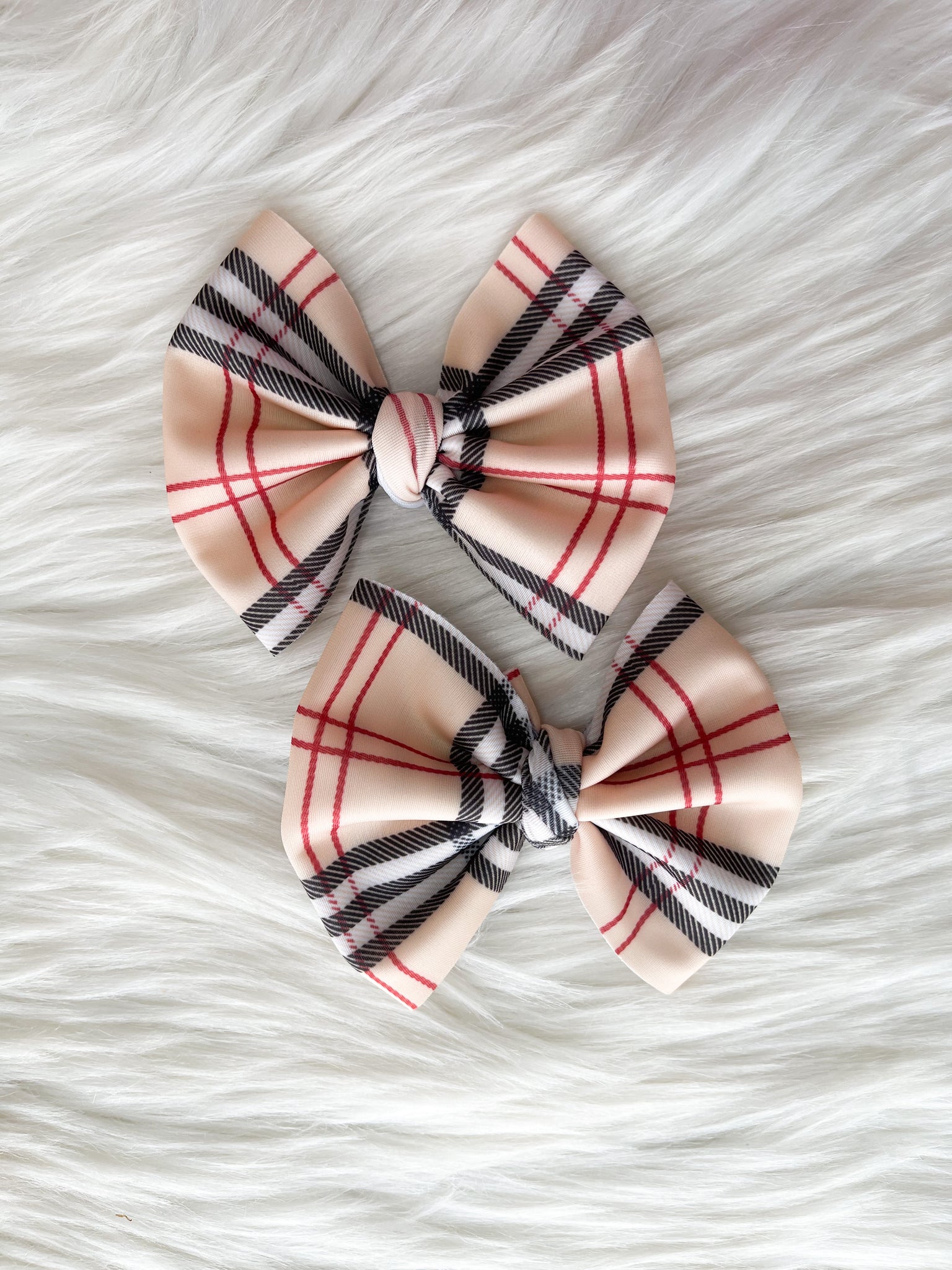 Plaid swim bow/ Piggies