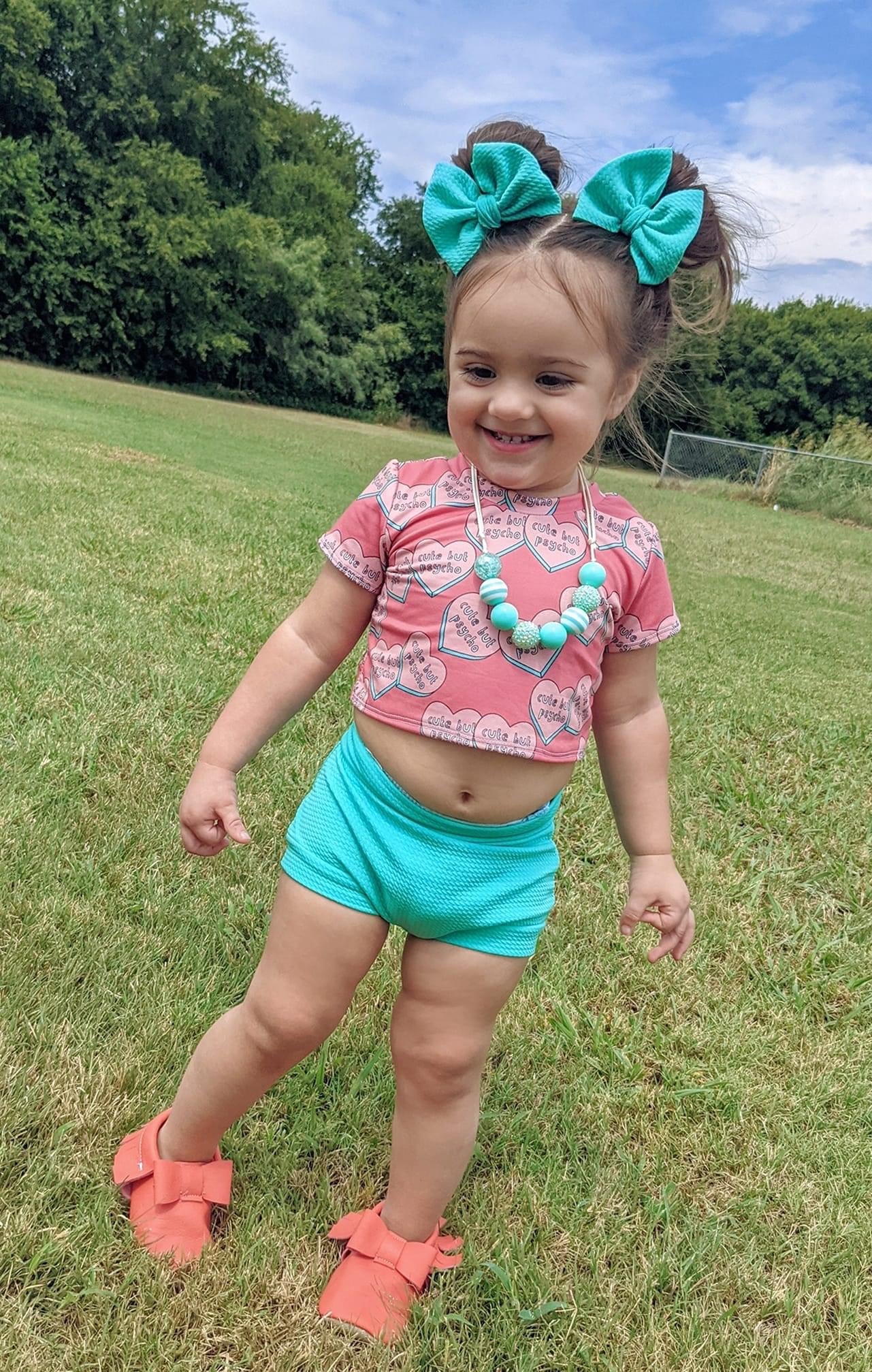 Cute but psycho Croptop & Bummies set